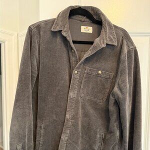 Marine Layer corduroy overshirt button down S relaxed fit dark gray